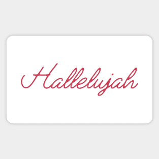 Hallelujah! Typography Red Magnet